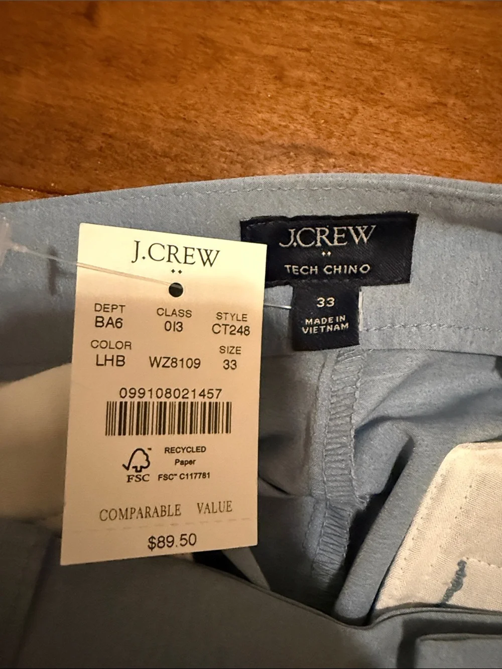 J.Crew Men's Light Blue tech Shorts